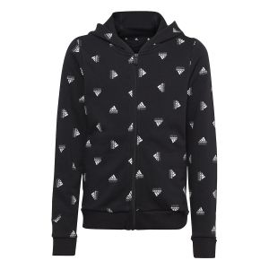 adidas Brand Love Print Cotton Full-Zip Kids Hoodie