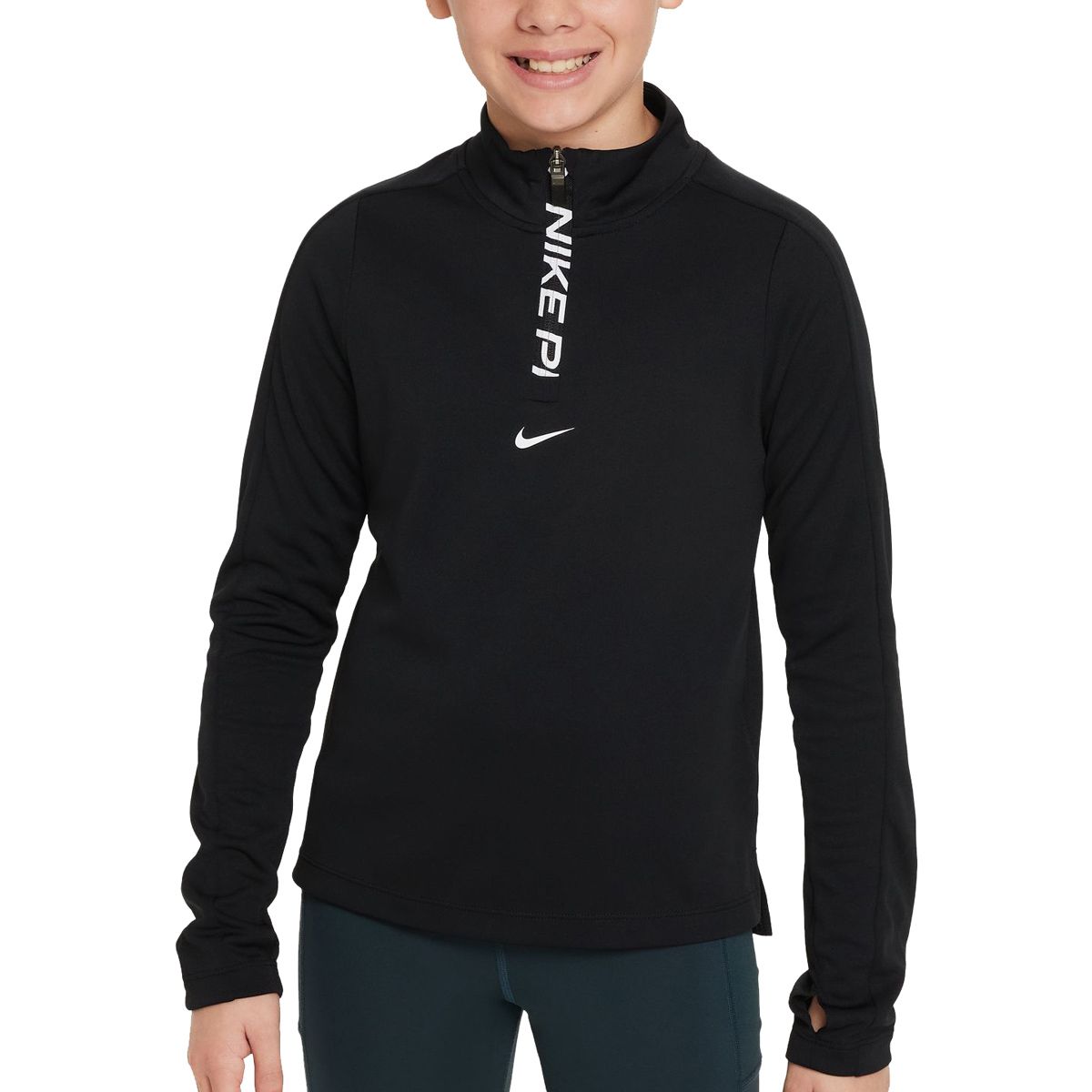 nike-pro-dri-fit-long-sleeve-1-2-zip-girls-top-fn9025-010