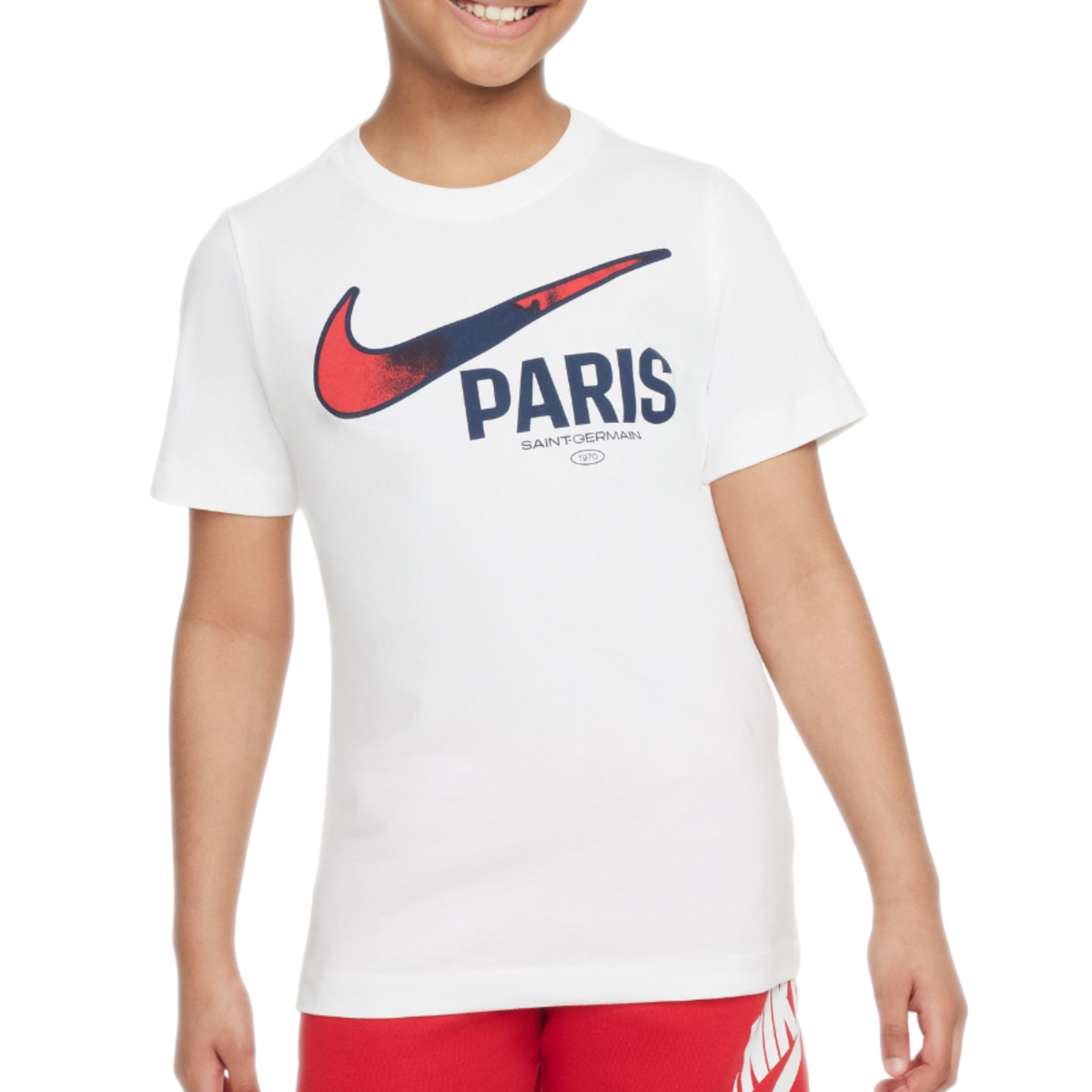 Nike Paris Saint-Germain Swoosh Big Kids' Soccer T-Shirt FZ0304-100